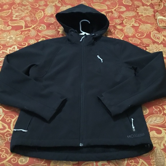 Jackets & Blazers - Women’s Double Diamond BLACK SKI jacket hooded Sherpa Lined Full Zip Softshell